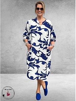 Gozzip Jurk Anja Wit-Blauw